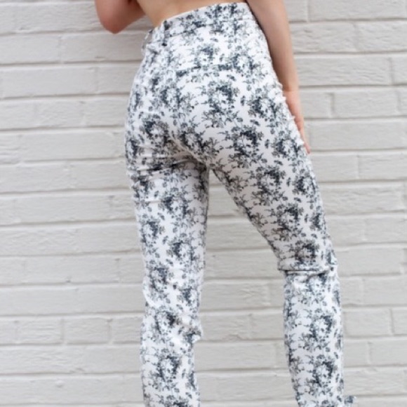H&M White Patterned Slacks